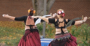 Jordan Minder/The Lamp Belly dancers perform during Lincoln Land's 11th annual Multicultural Festival on Wednesday, Oct. 1, 2014. Vendors and performers filled the sidewalks outside A.Lincoln Commons, offering students a chance to learn about cultural opportunities.